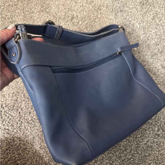 The Sak Leather Blue Embroidered Crossbody Bag - Picture 9 of 9